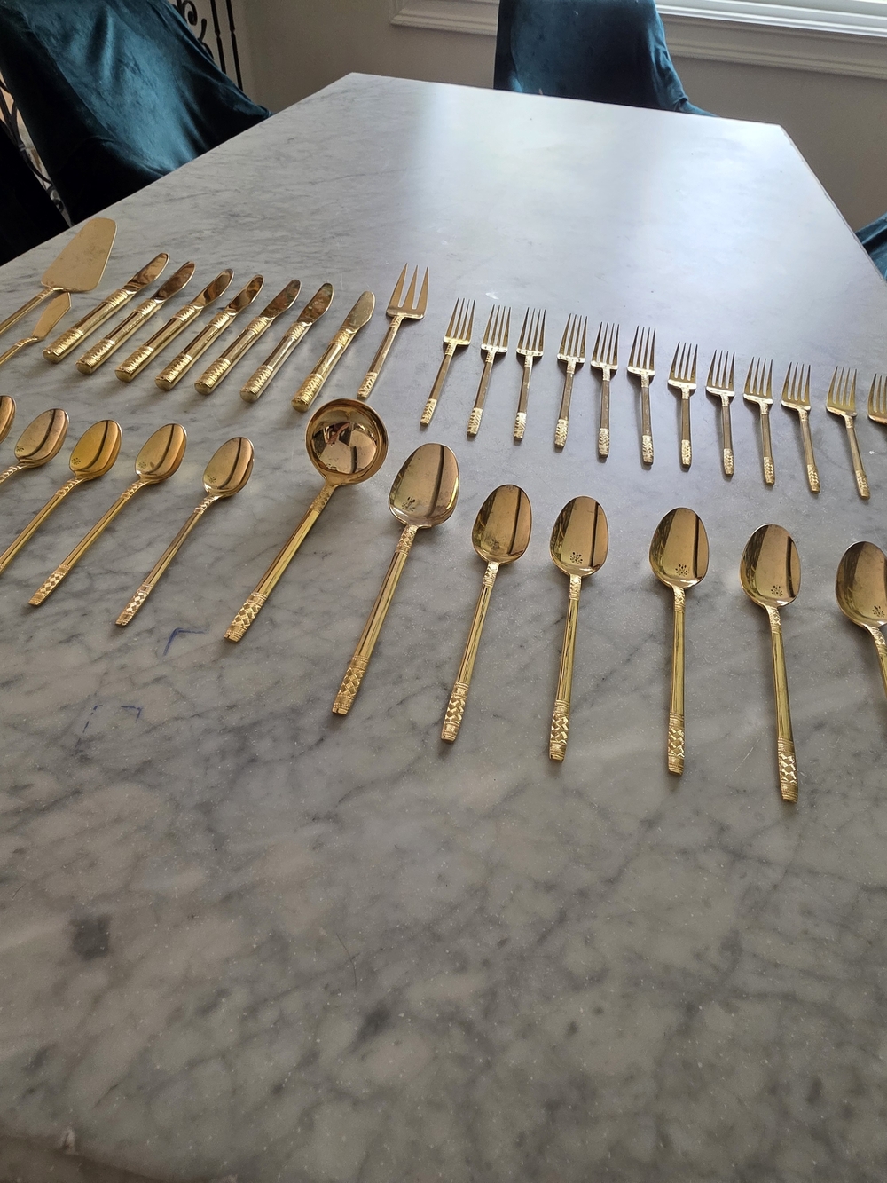 Gold-Tone Stainless Steel Flatware Set - Elegant Home Dining